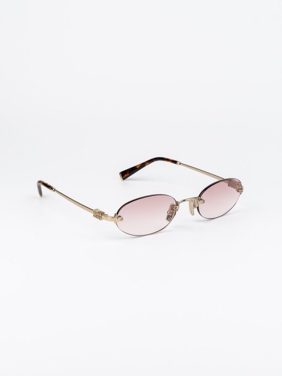 Miu Miu Women Sunglasses Gold Gradient Pink Oval MUA54S ZVN70O NEW AUTHENTIC main image 7